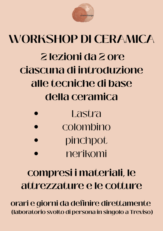 BUONO VIRTUALE WORKSHOP DI CERAMICA "TECNICHE BASE"