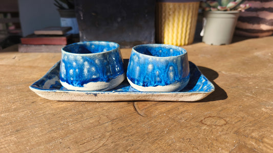 COPPIA DI TAZZE CON VASSOIO