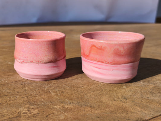 COPPIA DI TAZZE DA CAFFE' ROSA