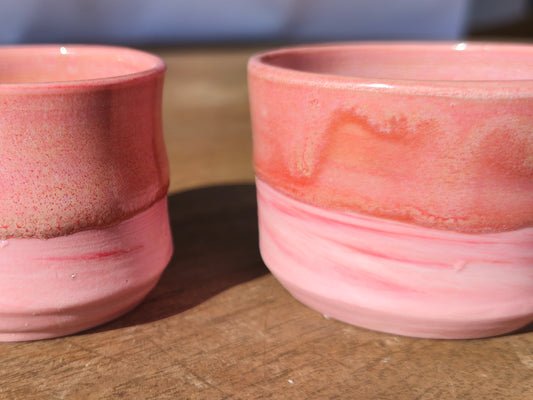 COPPIA DI TAZZE DA CAFFE' ROSA